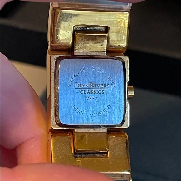 Vintage Joan Rivers Classic Floral Acrylic Cuff Watch *WORKS* - Picture 5 of 7